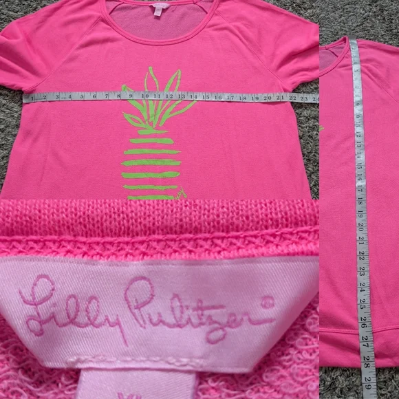 Lilly Pulitzer Pink Green Pineapple Long Sleeve Sweatshirt XL - Picture 8 of 8